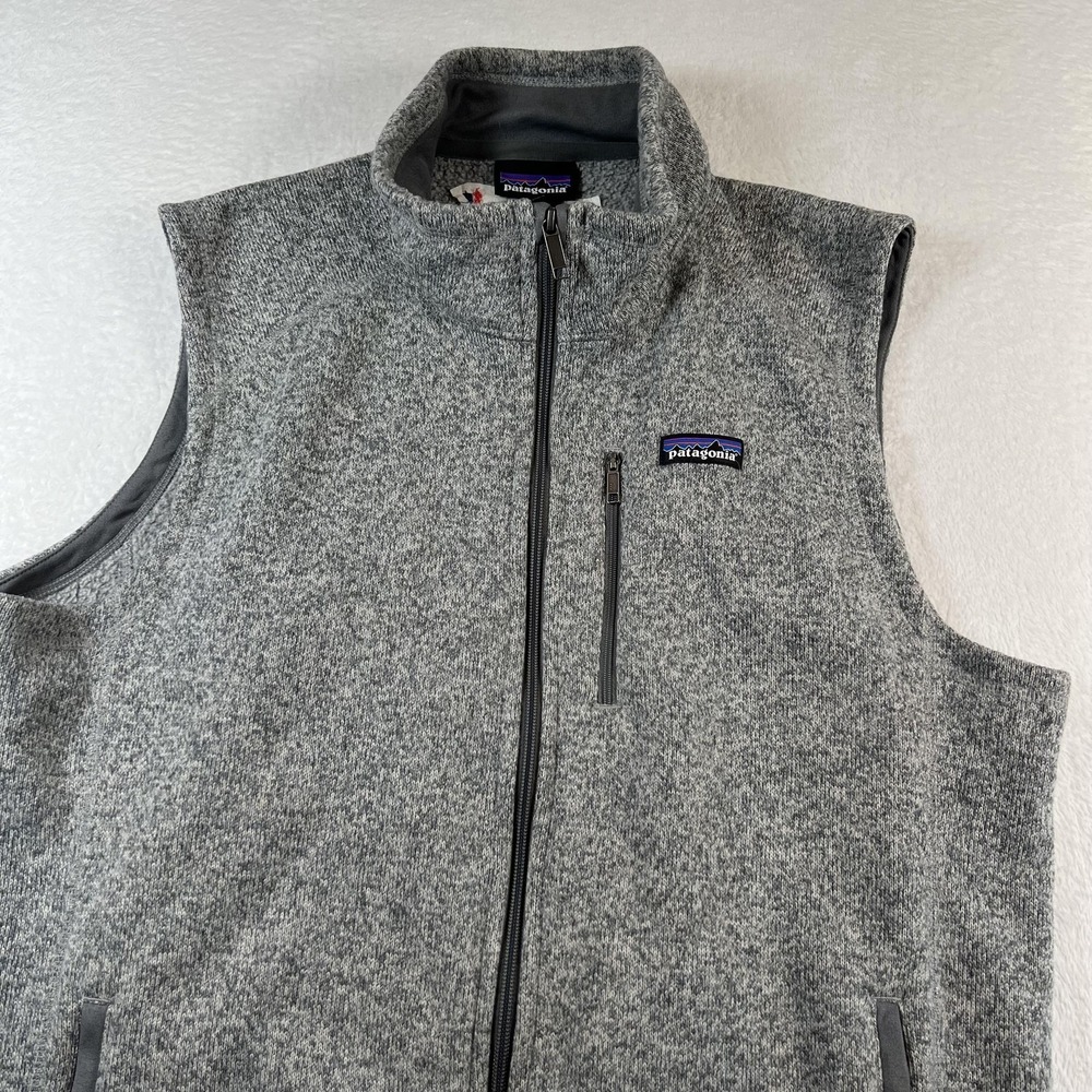 Patagonia Better Sweater Vest Mens XL Gray Fleece Full Zip HarbourVest Logo
